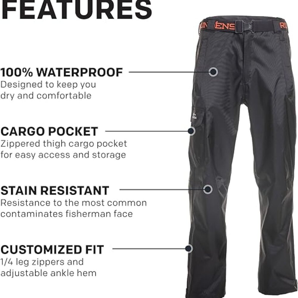 Grundens Men’s Weather Watch Fishing Pants | Waterproof, Breathable Black - XS